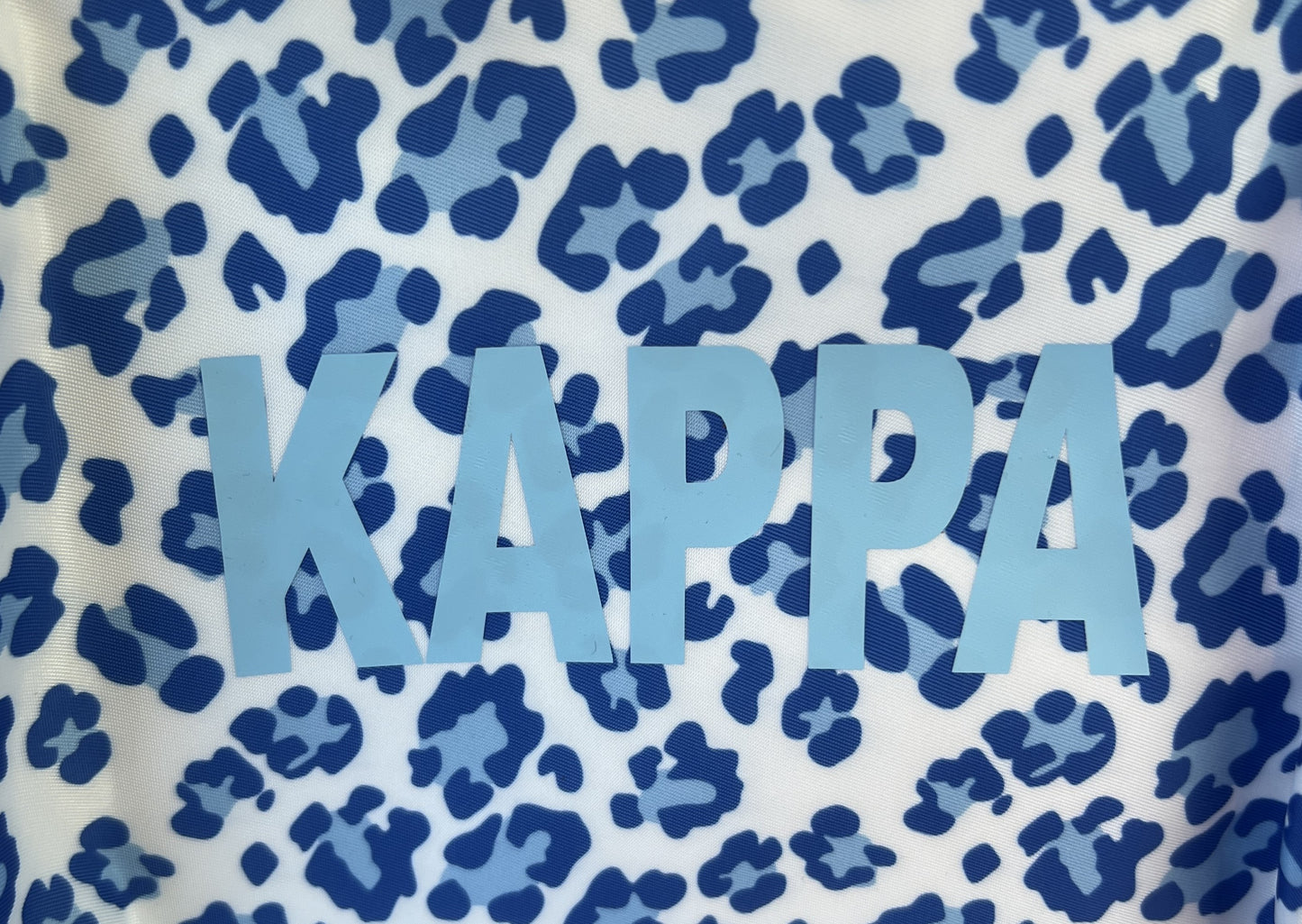 Kappa Kappa Gamma Blue Leopard Print Makeup Bag Small