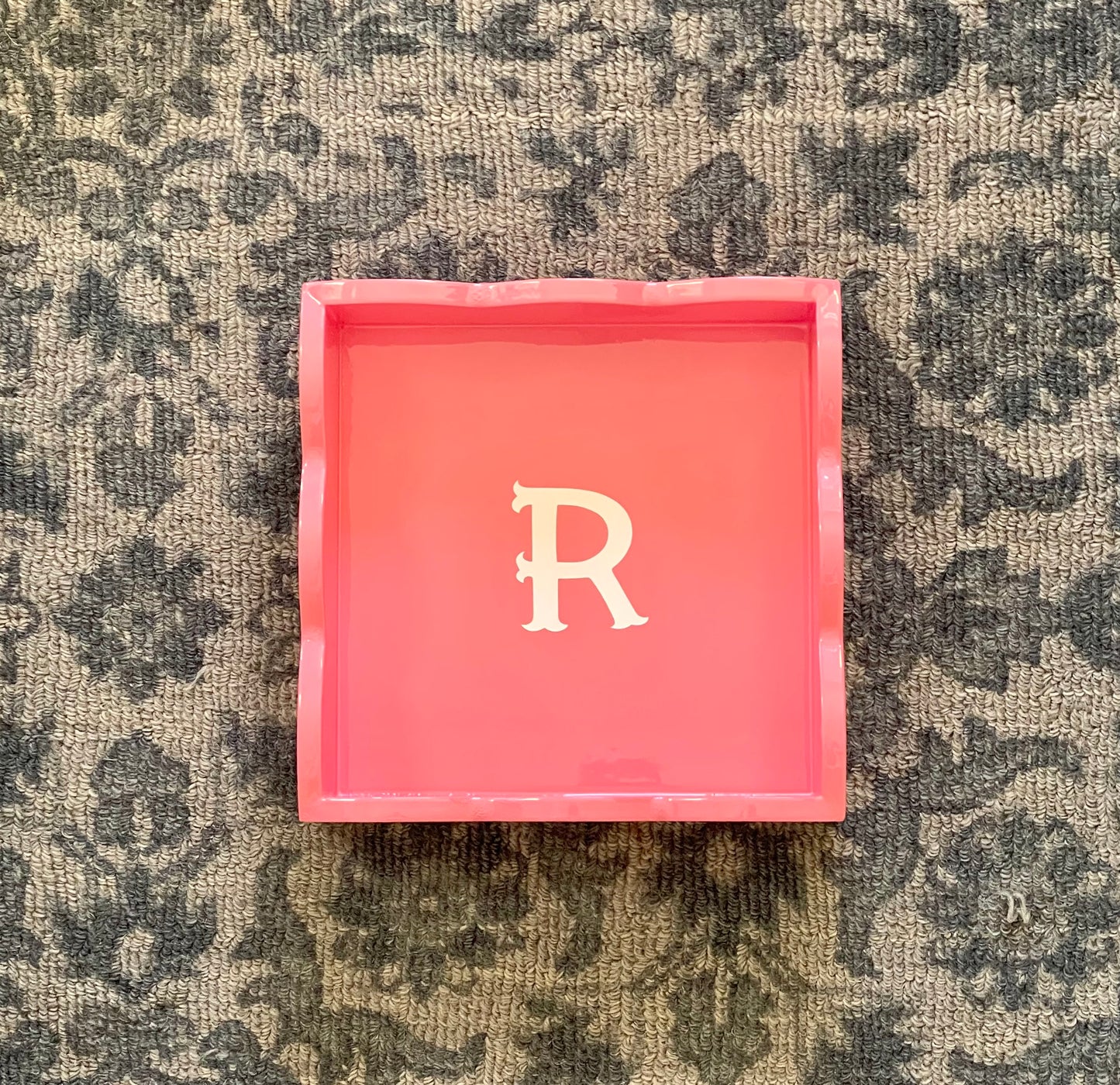 Scallop Tray with Monogram