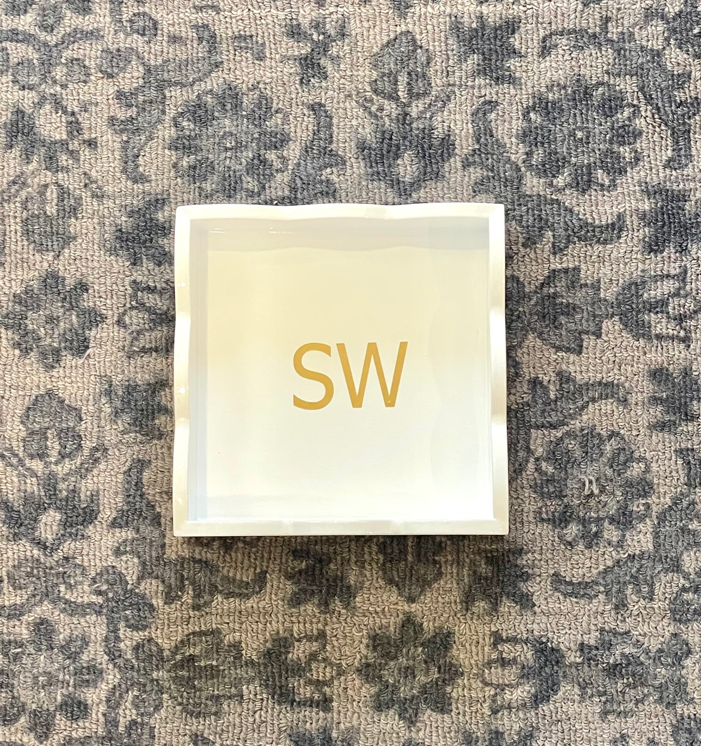 Scallop Tray with Monogram
