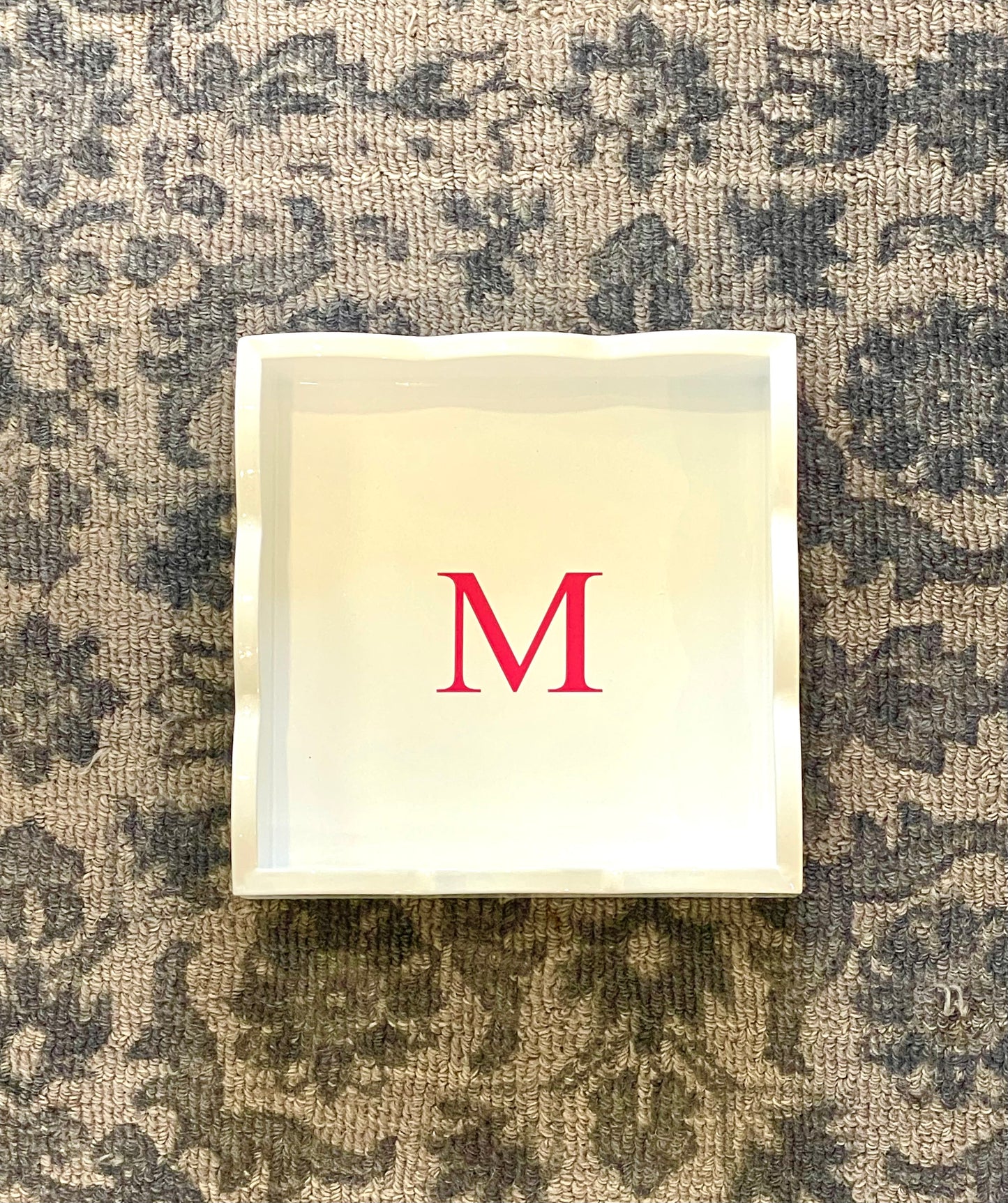 Scallop Tray with Monogram