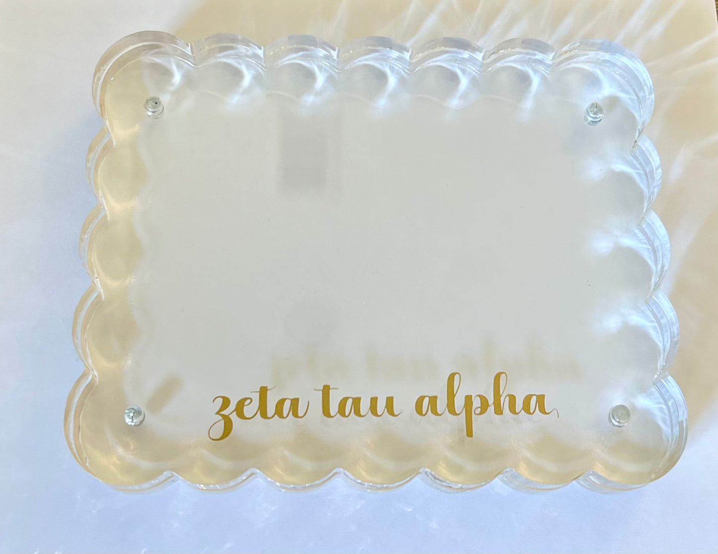 Zeta Tau Alpha Scallop Picture Frame