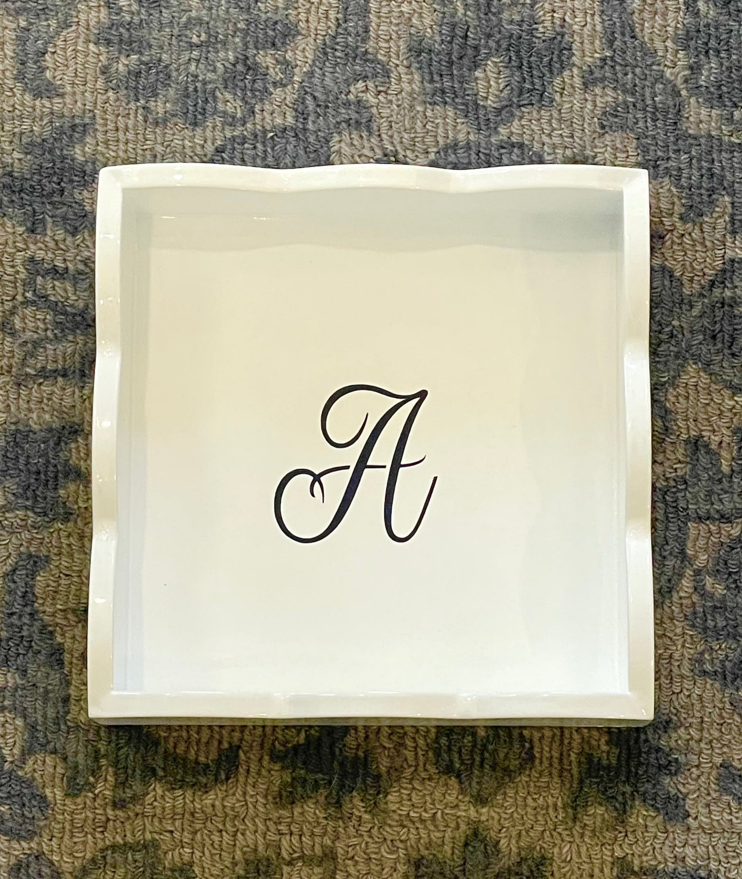 Scallop Tray with Monogram