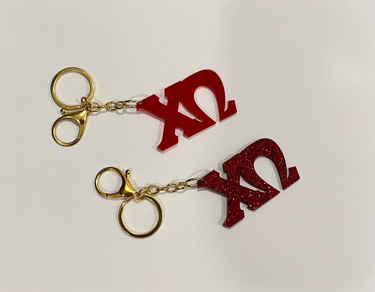 Acrylic Keychain in Greek Letters with Clasp