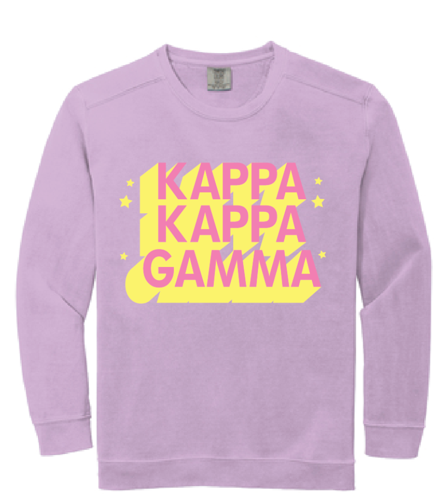 Sweatshirt: Lavendar Star Design Kappa