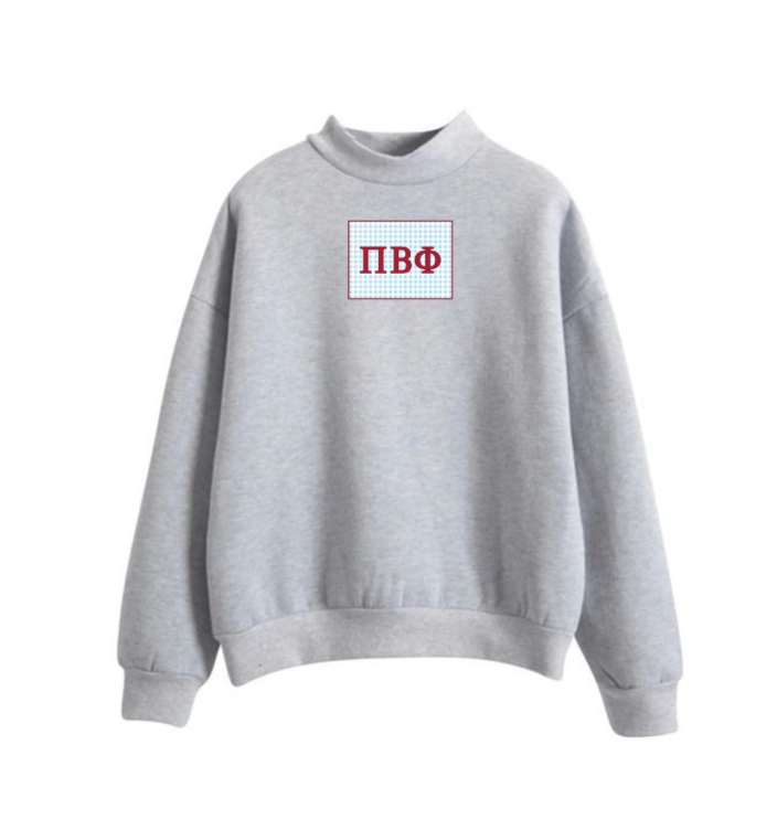 Pi Phi Mock Neck Sweatshirt with Patch