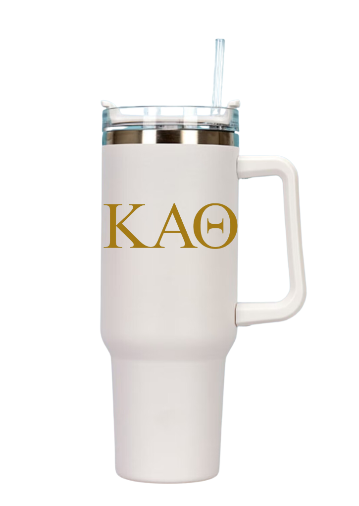 Tumbler with Sorority Greek Letters 40 ounce Insulated Monogramed