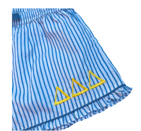 Monogrammed Sorority Blue & White PJ Shorts