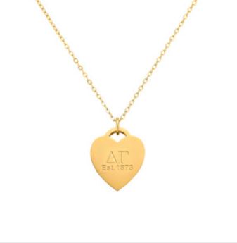 Necklace Heart Tag in Gold