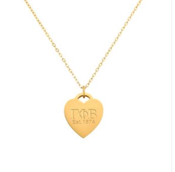 Necklace Heart Tag in Gold