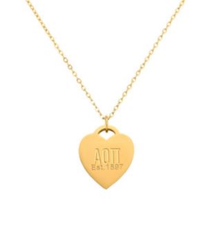 Necklace Heart Tag in Gold