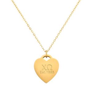 Necklace Heart Tag in Gold