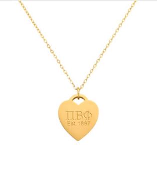 Necklace Heart Tag in Gold