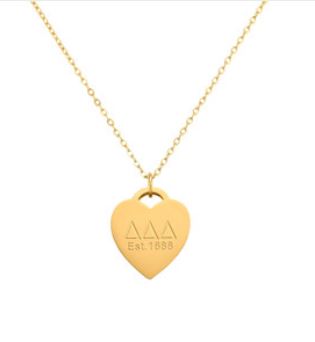 Necklace Heart Tag in Gold