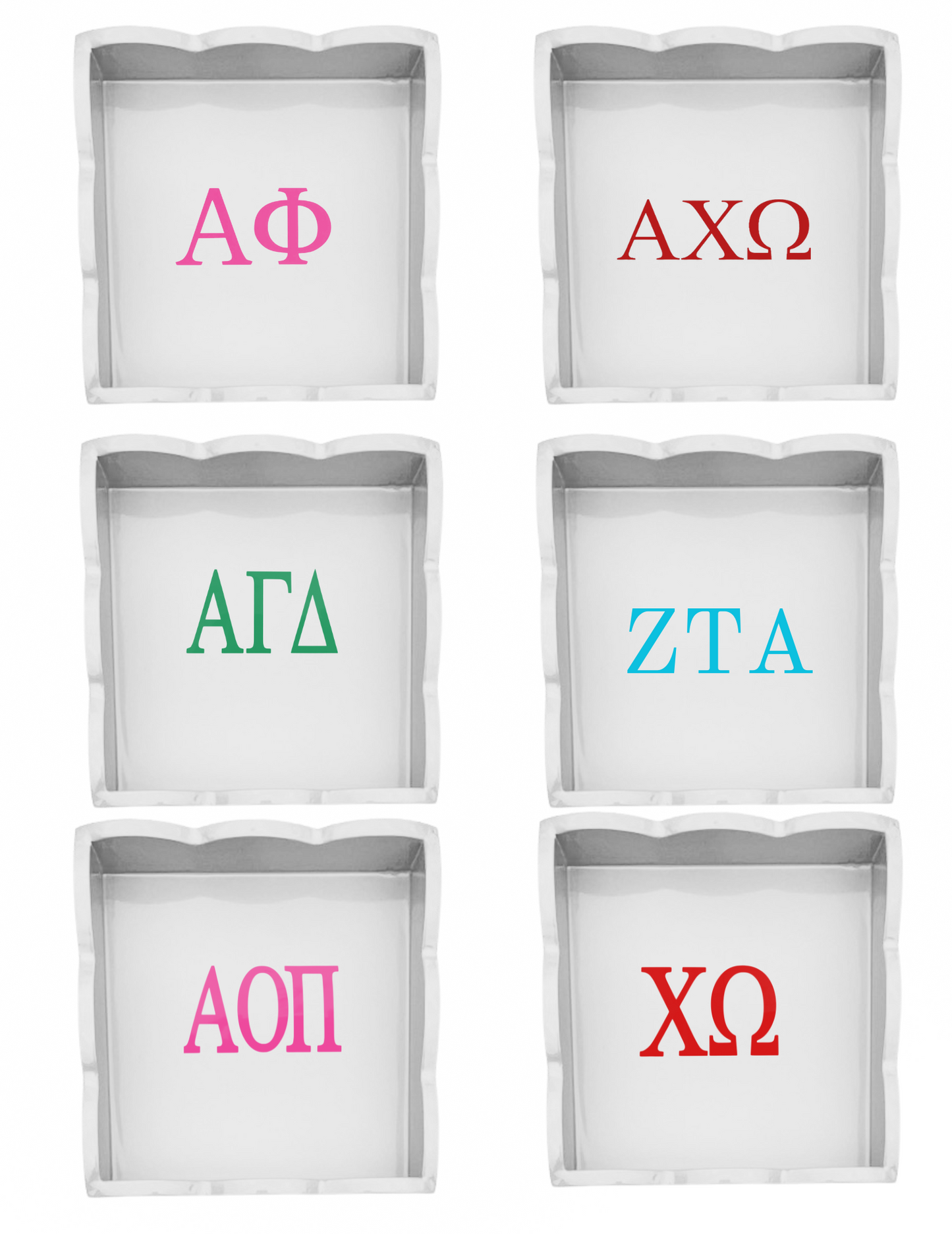 Monogrammed Sorority Lacquered Scallop Tray