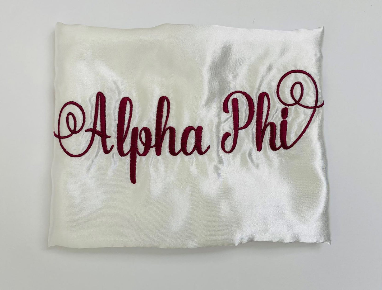 Pillowcase: Satin Ruffle Edge with Sorority Monogram