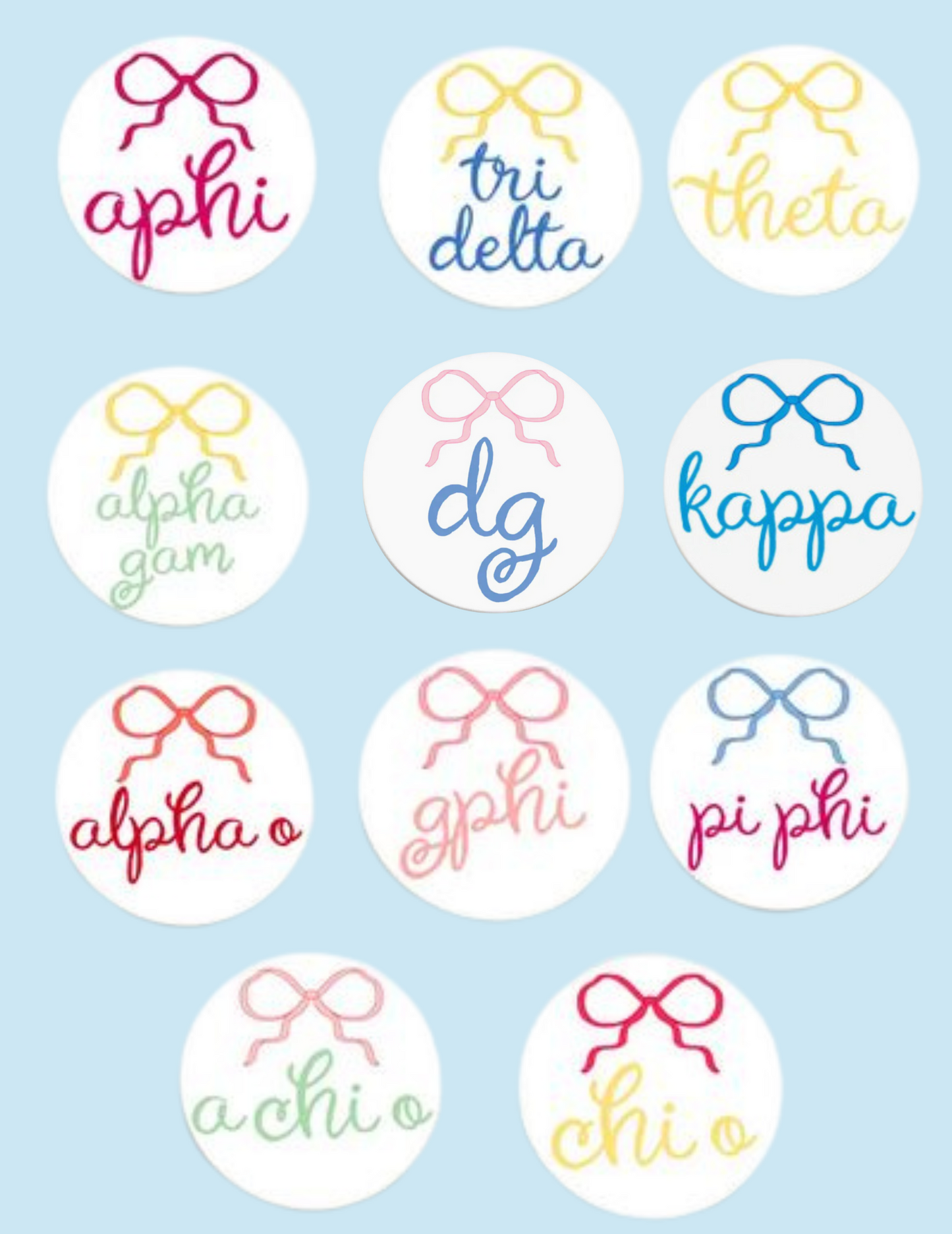 Sorority Bow Button