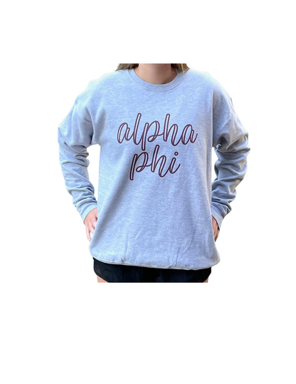 Sorority Grey Scrip Sweatshirt