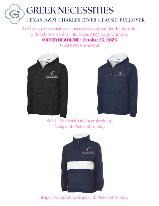 Delta Gamma Charles River Rain Jacket