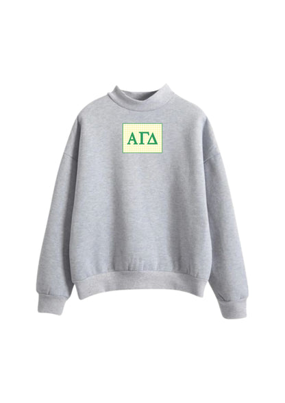 Bid Day Mock Neck with Greek Letter Patch