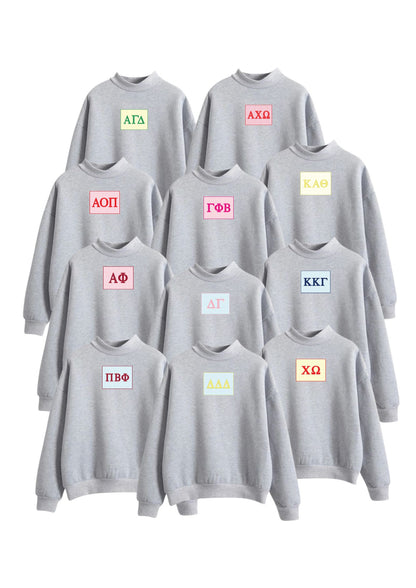 Bid Day Mock Neck with Greek Letter Patch