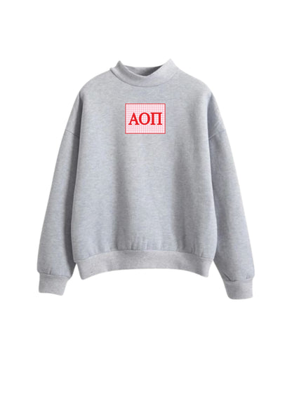 Bid Day Mock Neck with Greek Letter Patch