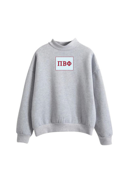 Bid Day Mock Neck with Greek Letter Patch