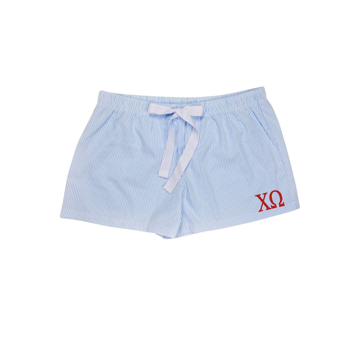 Chi Omega Seersucker PJ Shorts