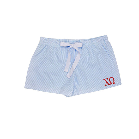 Chi Omega Seersucker PJ Shorts