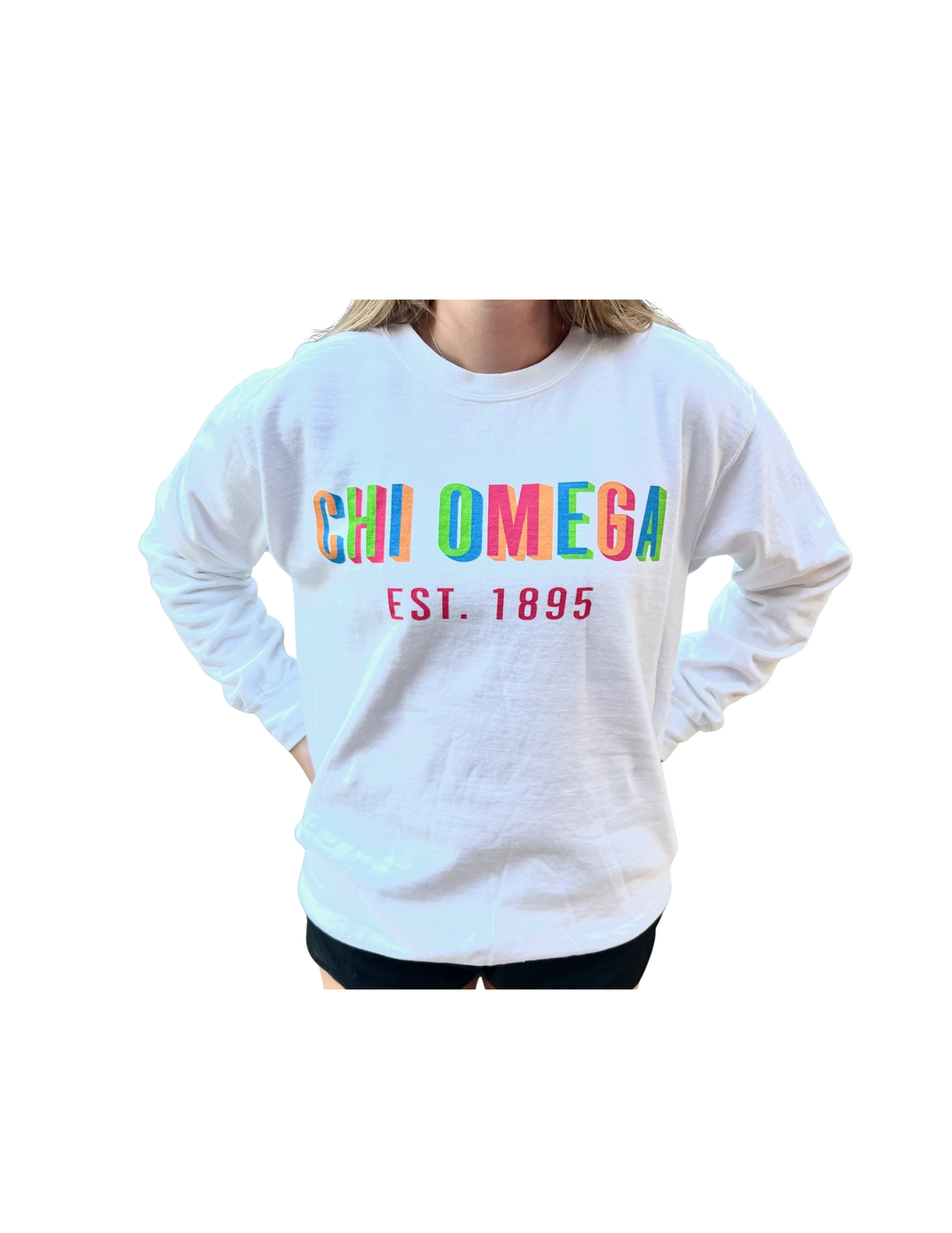 Chi Omega White Sweatshirt