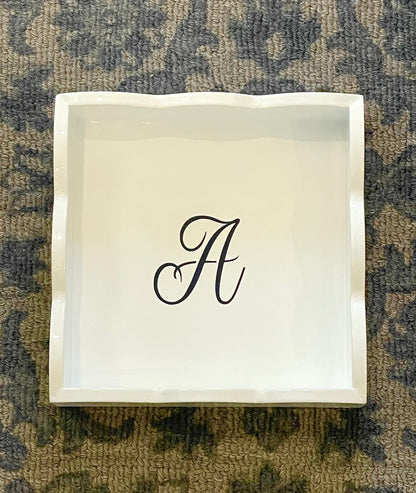 Scallop Tray with Monogram