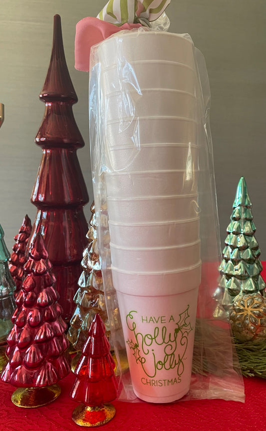 Christmas stryofoam cups