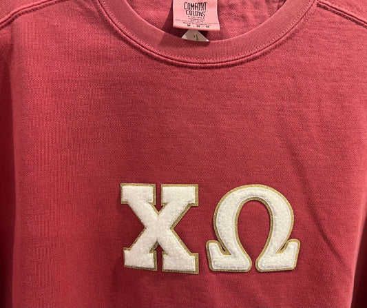 Chi Omega Greek Letter Red Sweatshirt