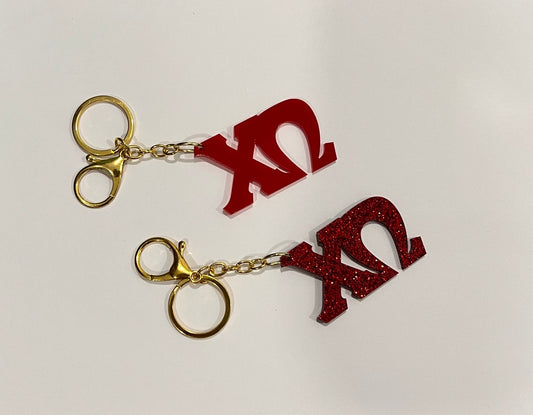 Acrylic  Keychain in Greek Letters with Clasp