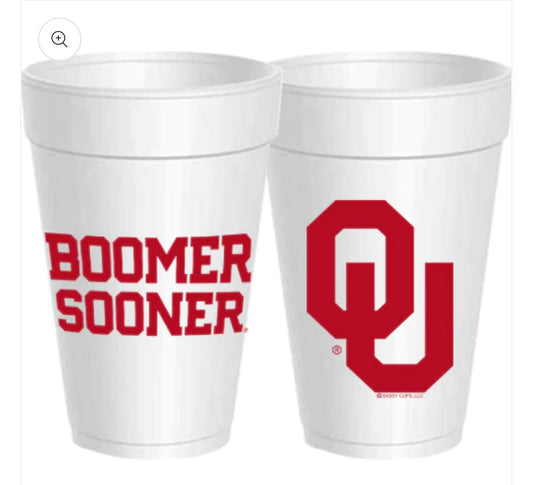 Oklahoma Styrofoam Cup:  Boomer Sooner