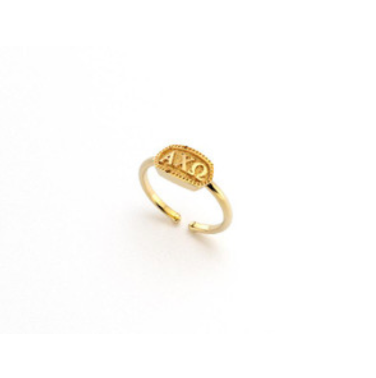 Oval Greek Letter Rings