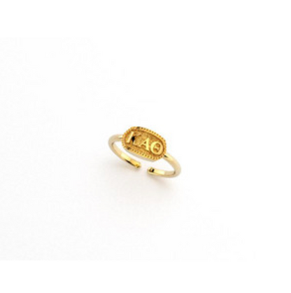 Oval Greek Letter Rings