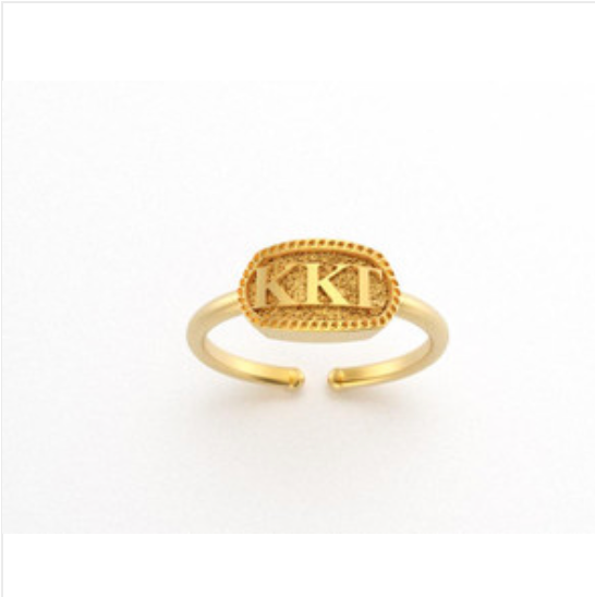 Oval Greek Letter Rings