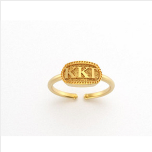 Oval Greek Letter Rings