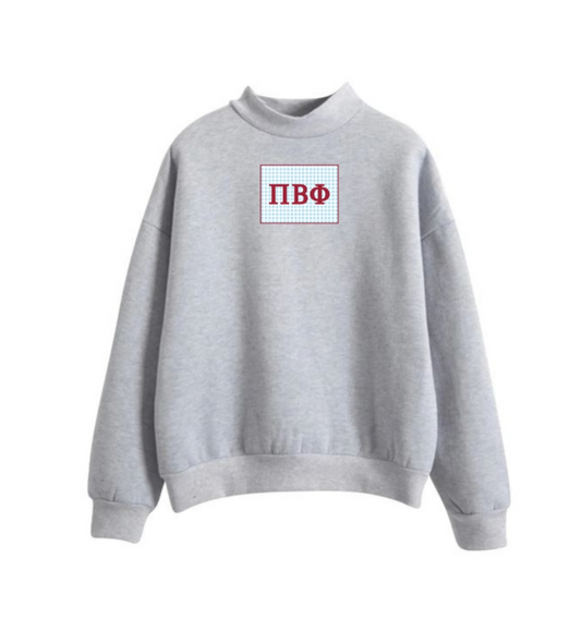 Pi Phi Mock Neck Sweatshirt with Patch