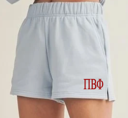 Pi Beta Phi Sweat Shorts with Greek Letter Embroidery