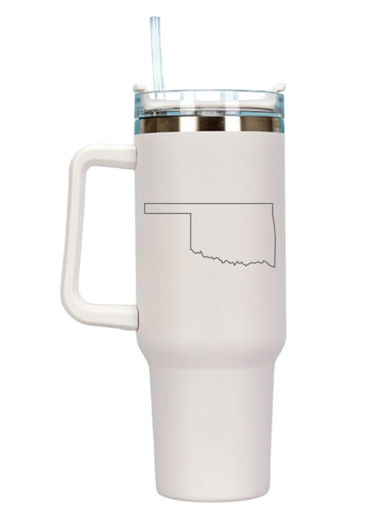 Tumbler: White with Oklahoma