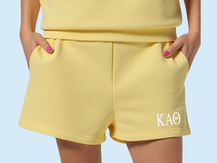 Kappa Alpha Theta Sweat Shorts with Greek Letters