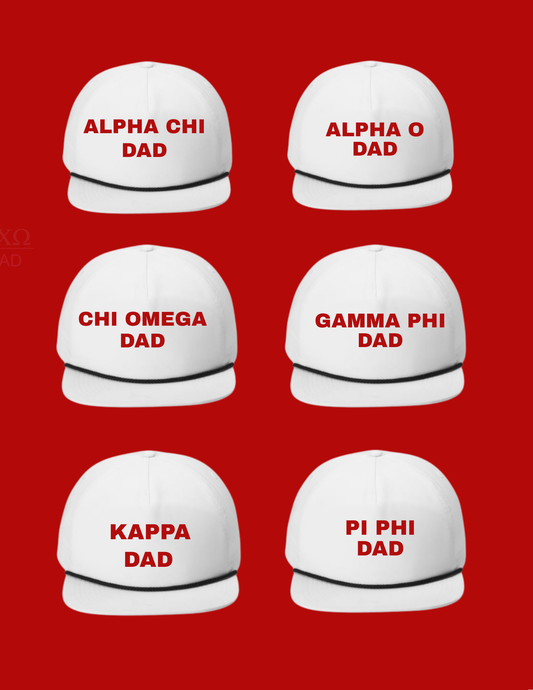 Dad Rope Sorority Hat with Embroidery