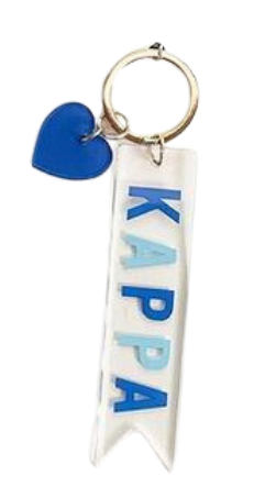 Kappa Kappa Gamma Acrylic Keychain with Heart