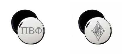 Pin Box Round with Crest or Greek Letters