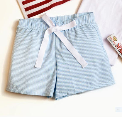 Monogrammed Greek Letter Seersucker PJ Shorts