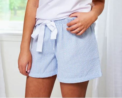 Monogrammed Greek Letter Seersucker PJ Shorts