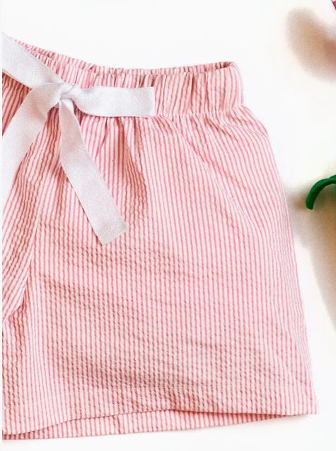 Monogrammed Greek Letter Seersucker PJ Shorts