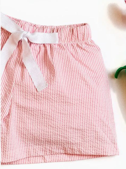 Monogrammed Greek Letter Seersucker PJ Shorts