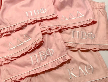 Monogrammed Sorority Pink PJ Shorts